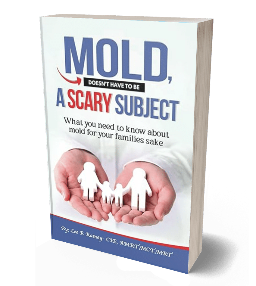 Mold prevention book cover with hands holding family icons.