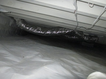 Maxguard product on crawlspace beam with encapsulation system